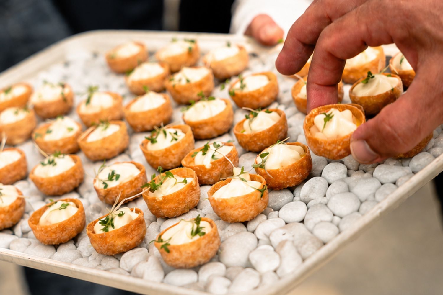 Luxe beurscatering met verfijnde fingerfood hapjes voor bezoekers en relaties